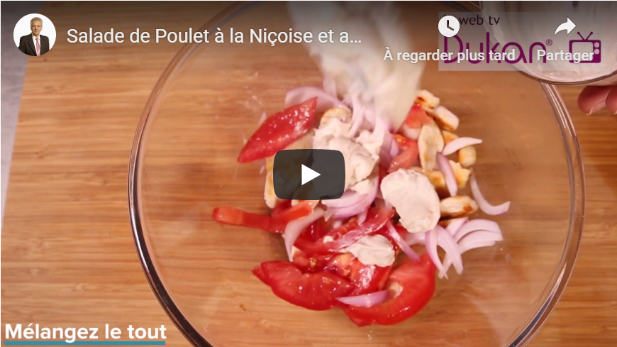 Lire la suite à propos de l’article Salade de Poulet à la Niçoise et au Fromage Frais (Recettes Dukan)