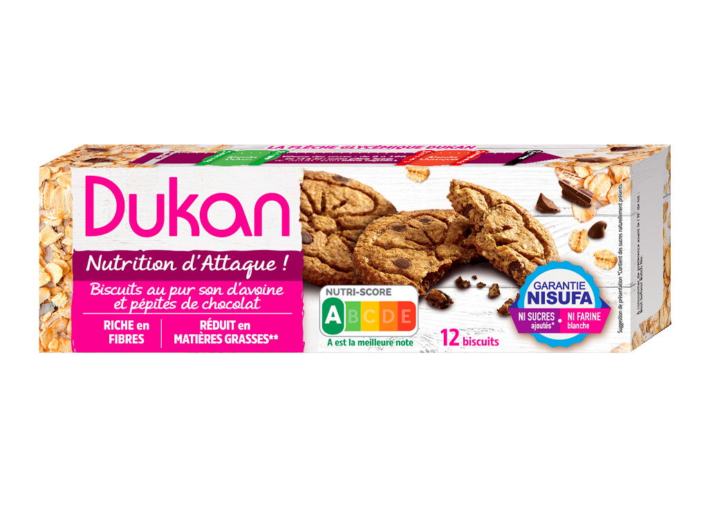 Biscuits Au Pur Son D Avoine Aux Pepites De Chocolat 95g Dukan New Boutique