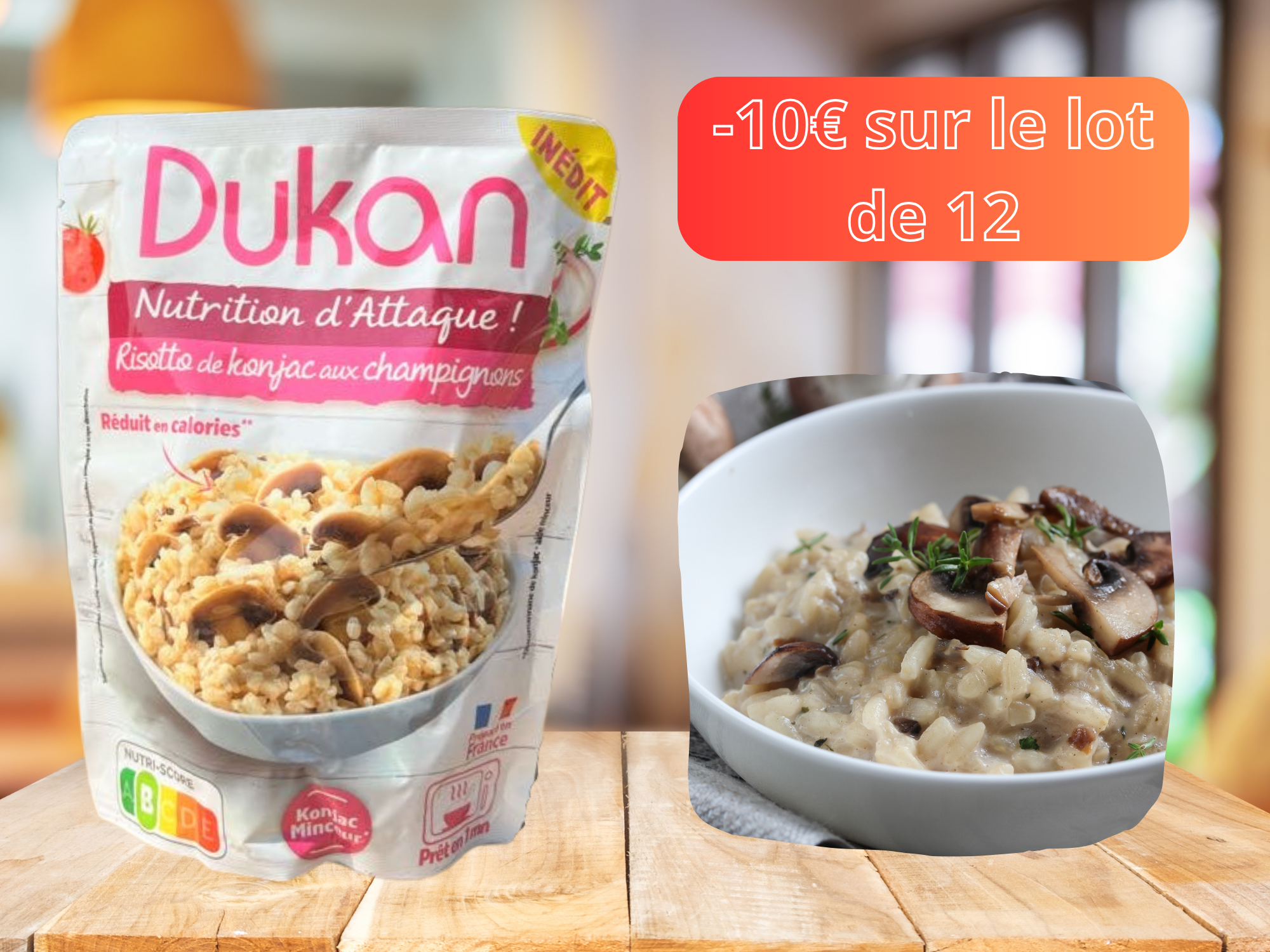 Lot de 12 Risotto de konjac aux champignons dukan