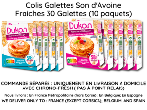 Colis galettes Son d’Avoine fraiches 30 Galettes  (saveur nature + vanillée)