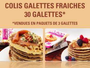 Colis galettes fraiches 30 Galettes  (saveur nature + vanillée)