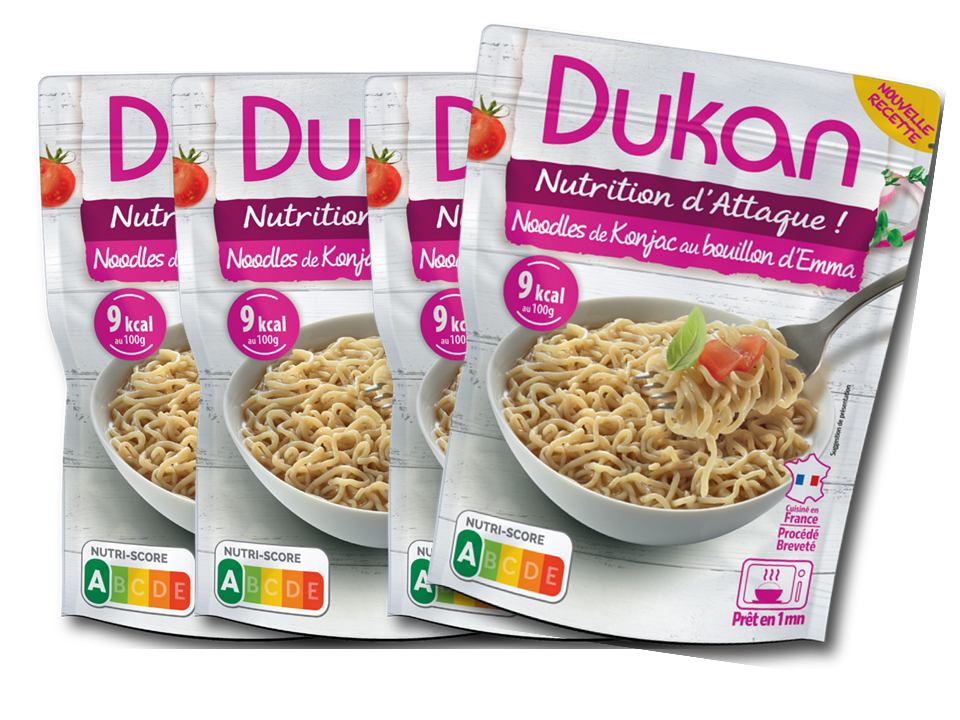 Lot de 4 noodles de konjac au bouillon d'emma dukan