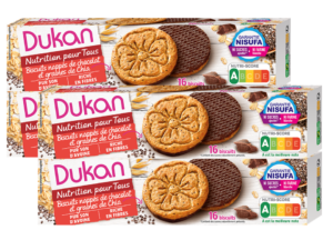 Lot de 4 biscuits nappés de chocolat et graines de chia