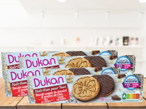 Lot de 4 biscuits nappés de chocolat et graines de chia<BR><B>Prix en baise -8%</B>