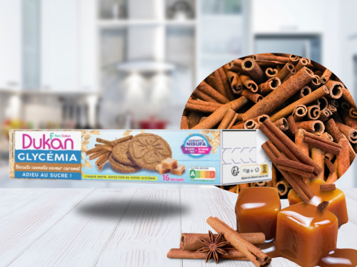 Biscuits glycémia cannelle et caramel 132G - 4x4 biscuits - NOUVELLE RECETTE - NOUVEAU FORMAT