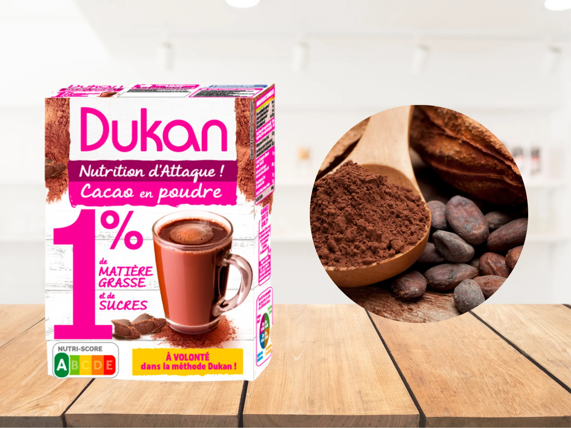 Lot de 5 cacao en poudre 1% de MG et 1% de sucres DATE COURTE 31 10 2025
