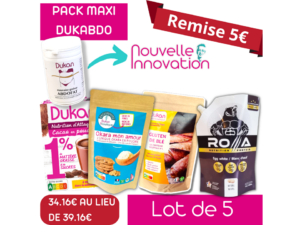 Lot de 5 PACK MAXI DUKABDO (roa+blé+abdofat+cacao en poudre+okara)