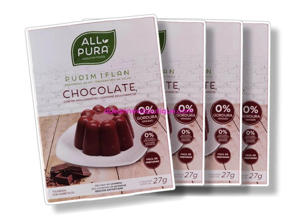 Lot de 4 flans au chocolat pudding 2 sachets – All Pura 27G<BR><B>Prix en baisse -19%</B>