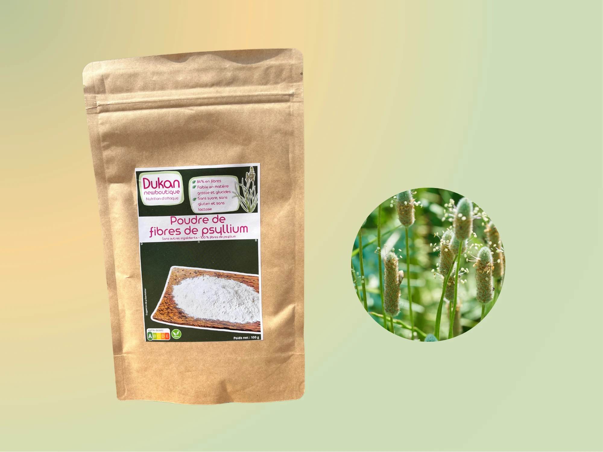 Poudre de fibres de psyllium 100g