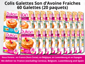 <B><U>NON DISPONIBILE PER L’ITALIA</U></B> – Colis galettes Son d’Avoine fraiches 60 Galettes (saveur nature + vanillée)