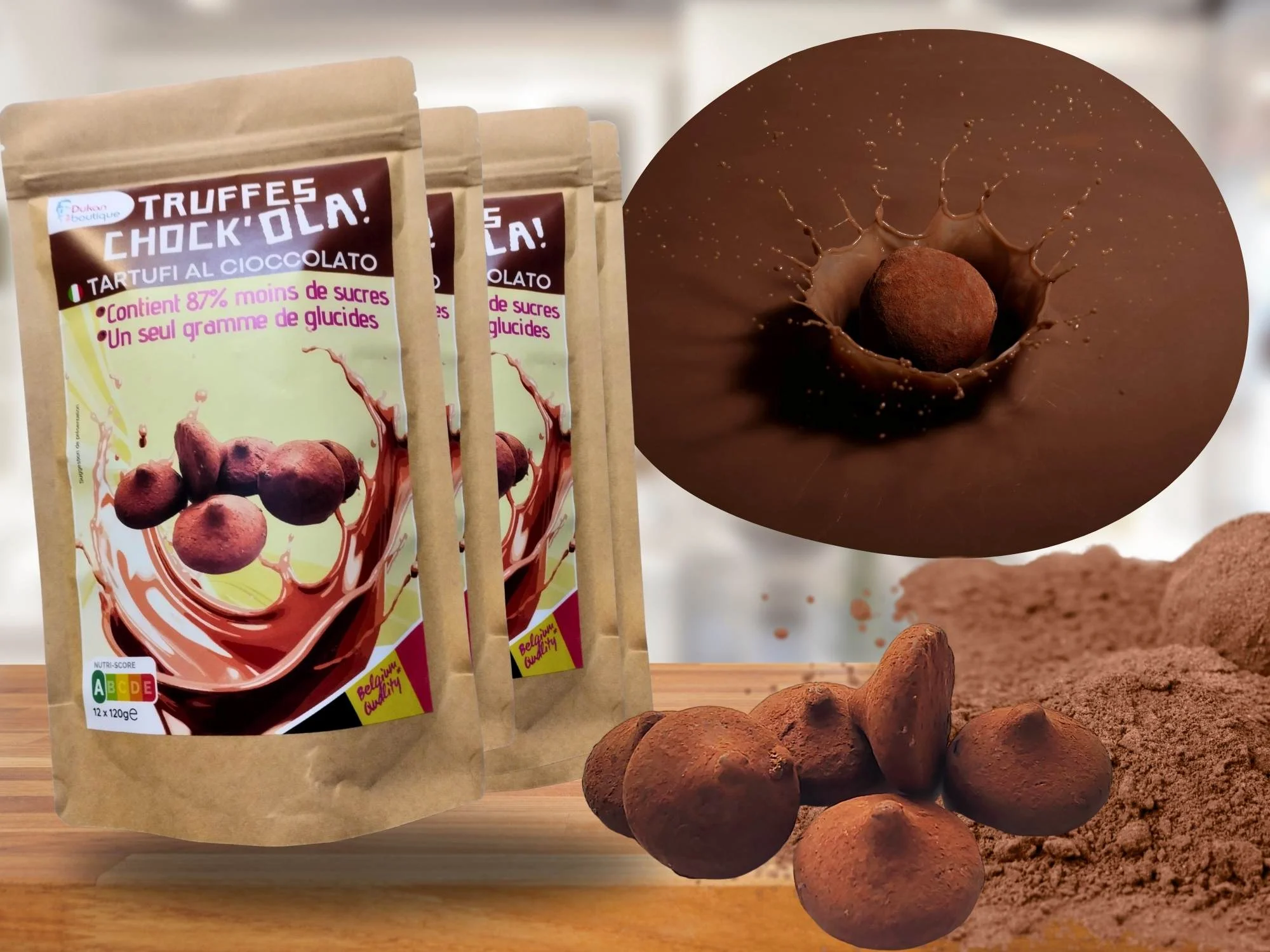 Lot de 4 Truffes chocolat 120gr <BR>><B>Prix en baisse</B>