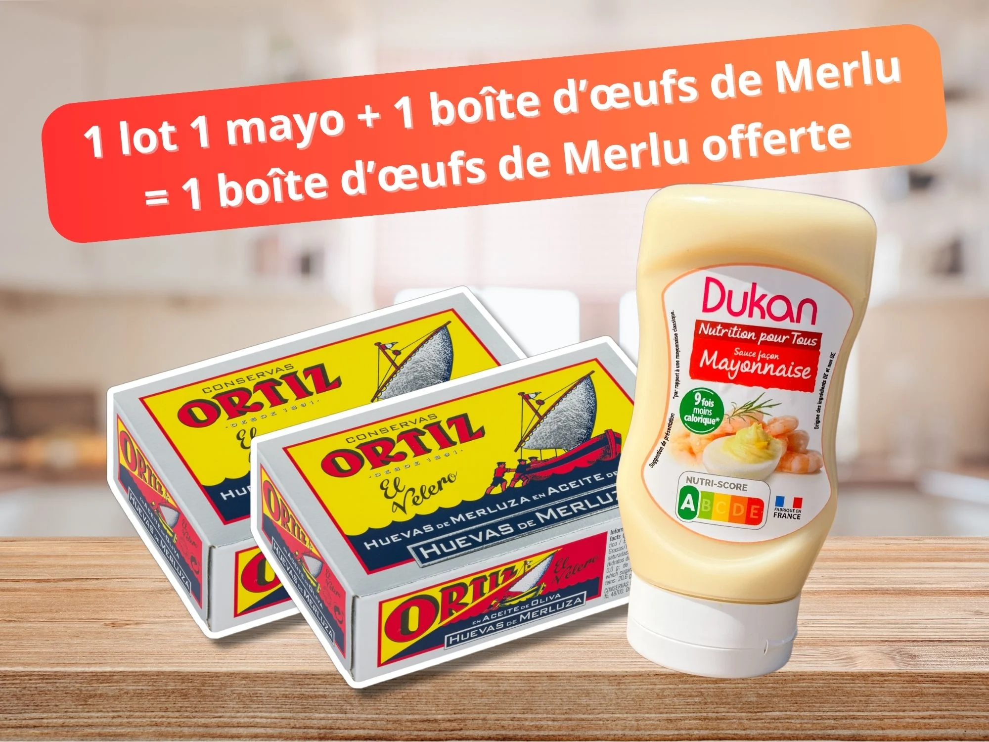 Lote 1 lata de huevos de merluza + 1 mayonesa = 1 lata de huevos de merluza REGALO