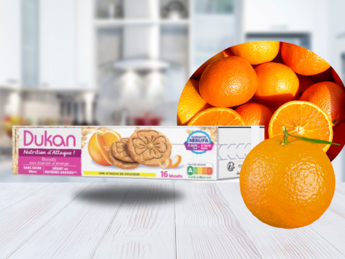 Biscuits saveur écorces d'Orange 132 g - 4x4 biscuits - NOUVELLE RECETTE - NOUVEAU FORMAT