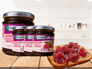 Lot de 4 Low carb préparation à base de fruit framboise-fraise 210g
