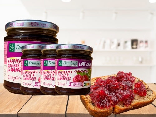 Lot de 4 Low carb préparation à base de fruit framboise-fraise 210g