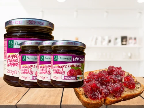 Lot de 4 Low carb préparation à base de fruit framboise-fraise 210g
