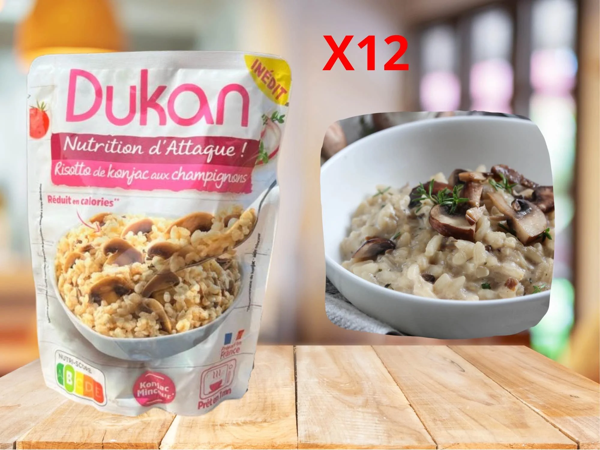 Lote de 12 Risottos de konjac con champiñones Dukan