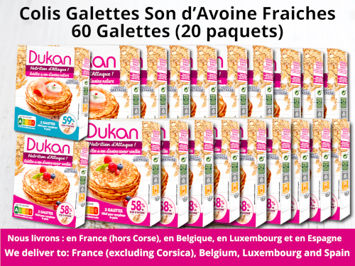 Colis galettes Son d'Avoine fraiches 60 Galettes (saveur nature + vanillée)