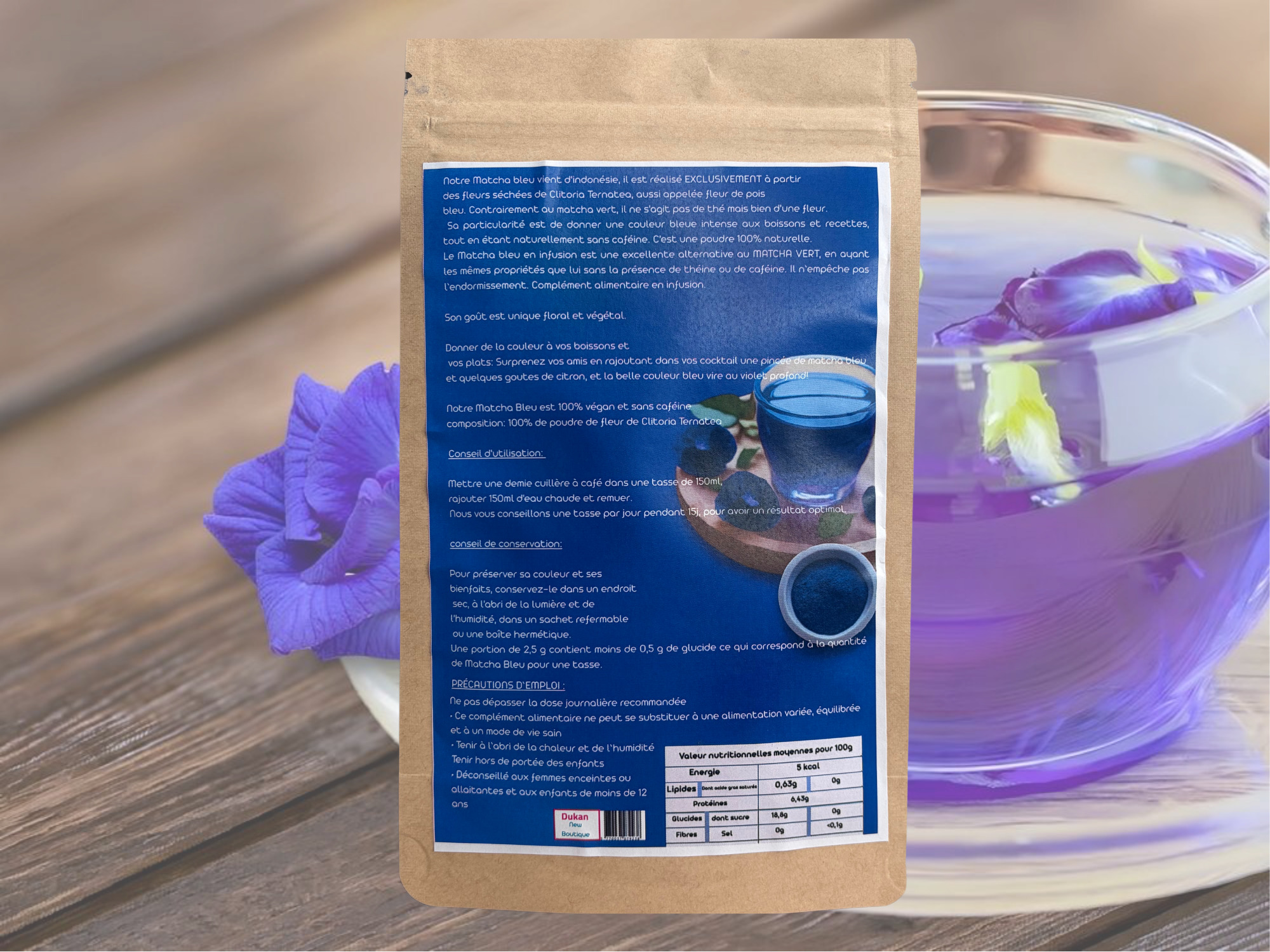 Matcha Bleu origine Indonésie