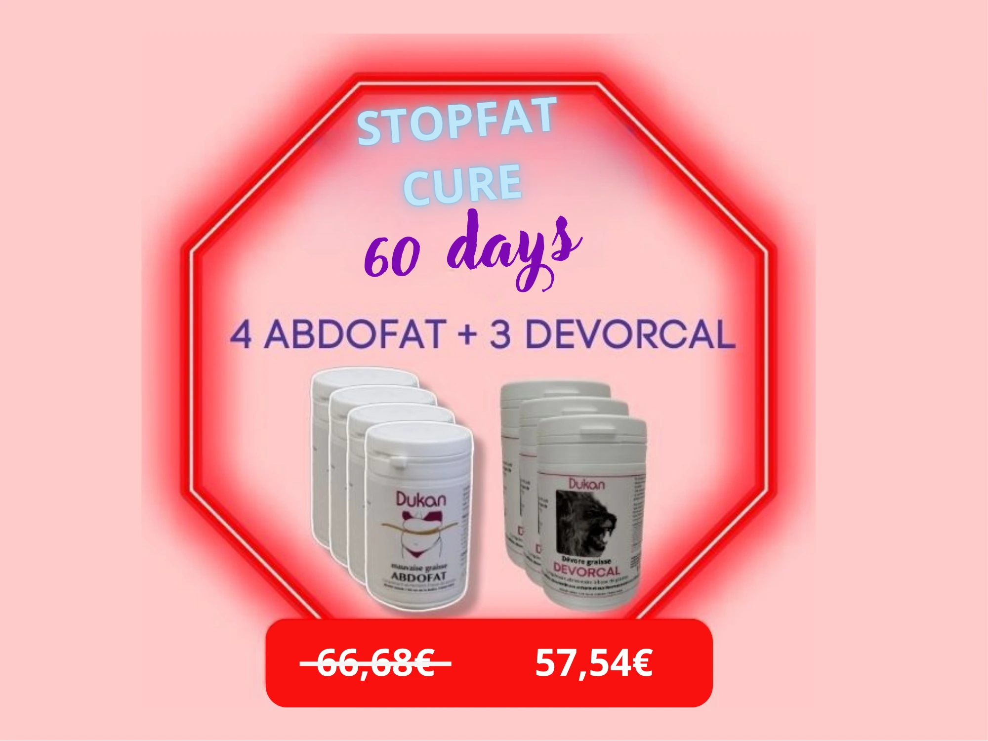 STOPFAT 4 ABDOFAT+3 DEVORCAL = 60-day treatment