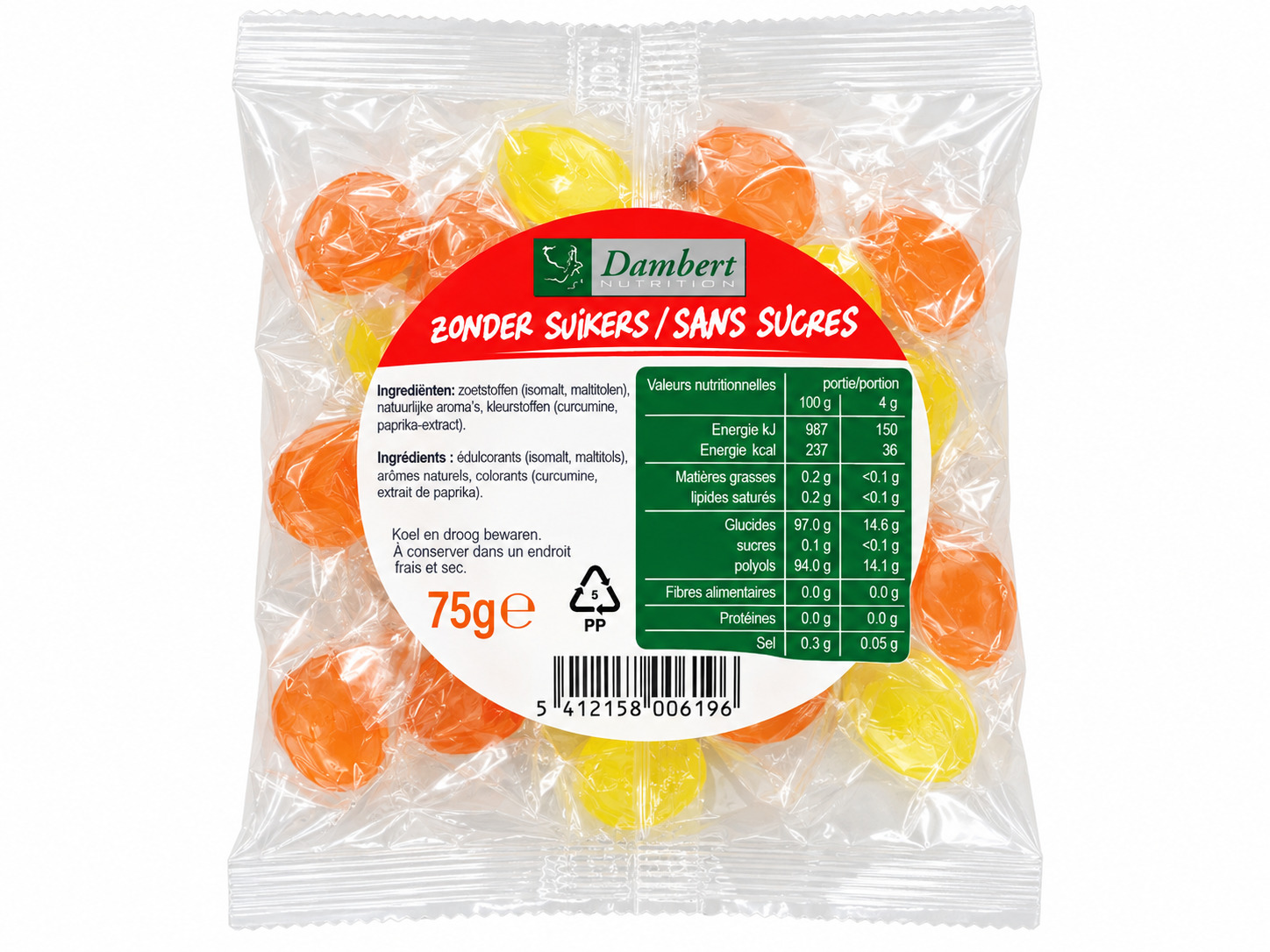 Caramelle senza zucchero ORANGO